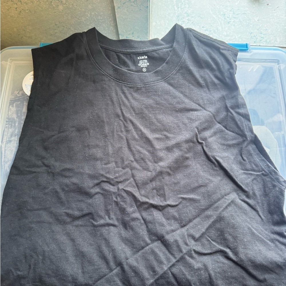 Black Muscle Tee Classic Cotton Top